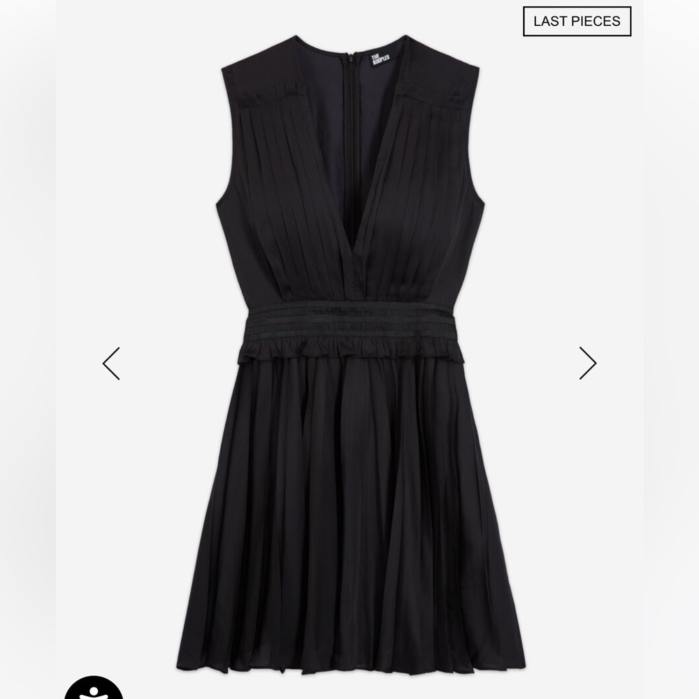 The Kooples Pleated V Neck Mini Dress